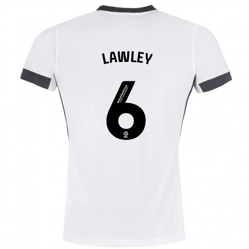 Danxen Kinderen Gemma Lawley #6 Wit Zwart Uitshirt Uittenue 2024/25 T-Shirt