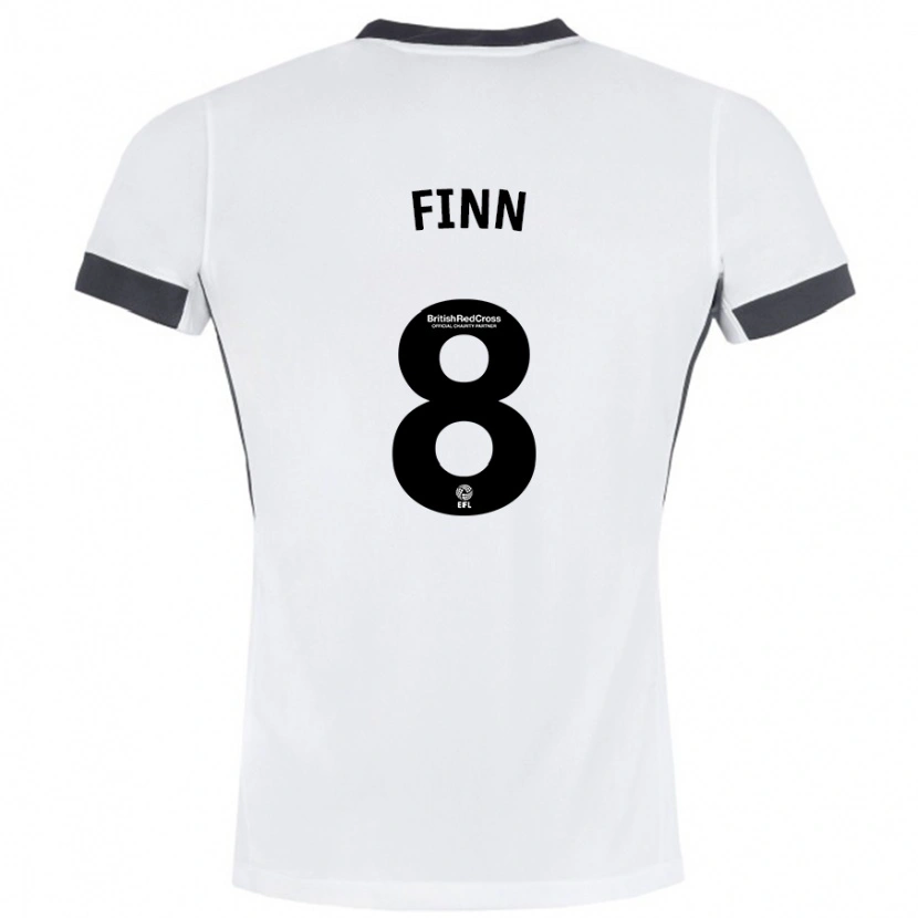 Danxen Kinderen Jamie Finn #8 Wit Zwart Uitshirt Uittenue 2024/25 T-Shirt