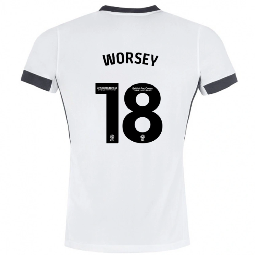 Danxen Kinderen Louanne Worsey #18 Wit Zwart Uitshirt Uittenue 2024/25 T-Shirt