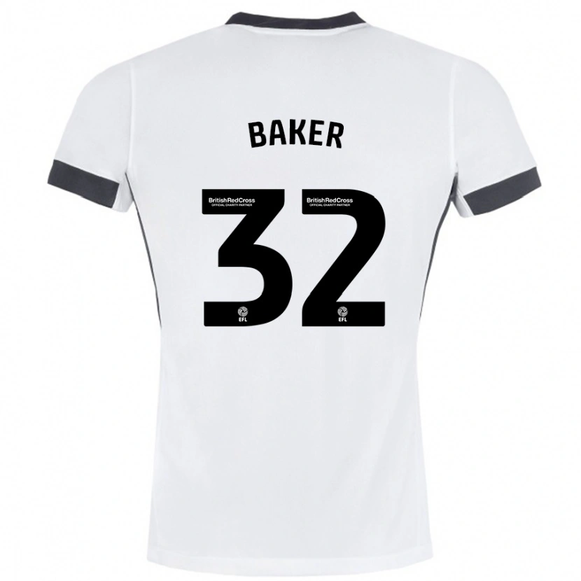 Danxen Kinderen Ava Baker #32 Wit Zwart Uitshirt Uittenue 2024/25 T-Shirt