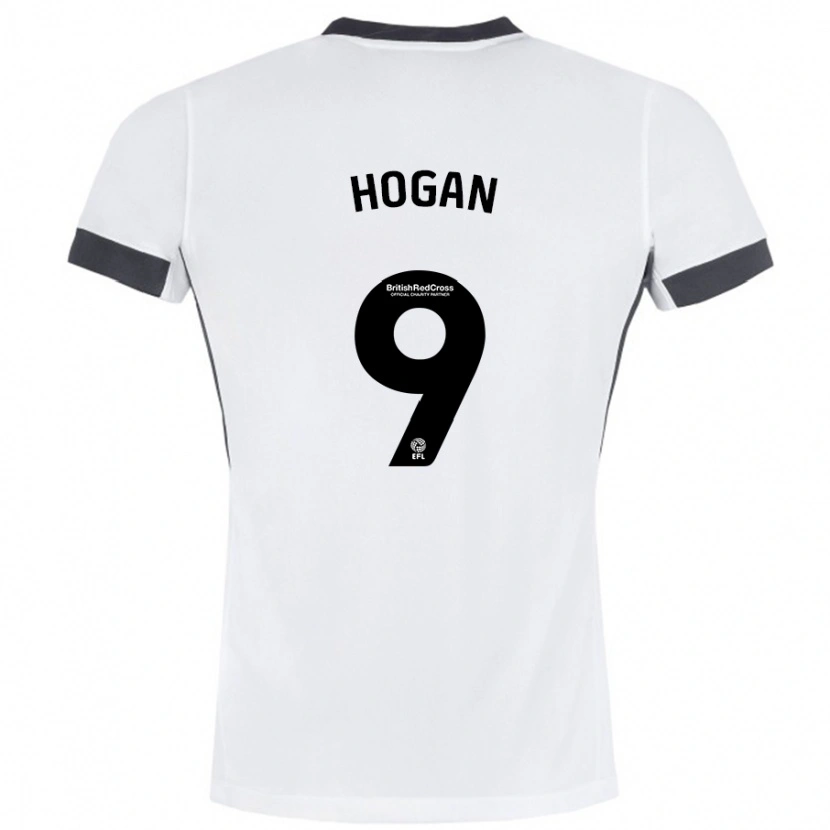 Danxen Kinderen Scott Hogan #9 Wit Zwart Uitshirt Uittenue 2024/25 T-Shirt