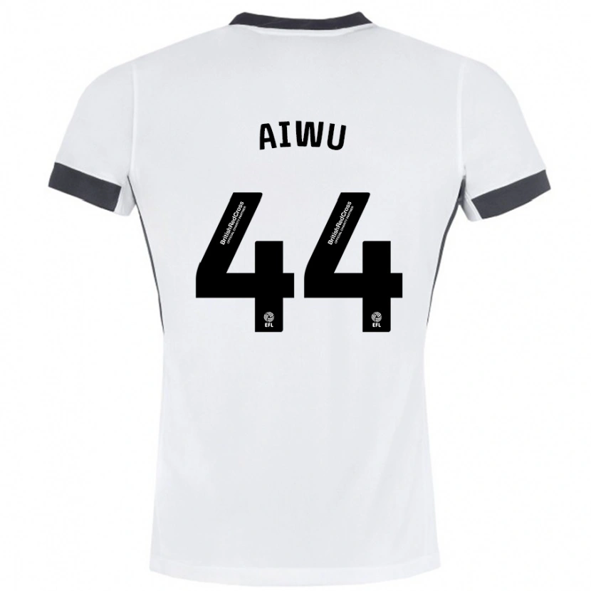 Danxen Kinderen Emanuel Aiwu #44 Wit Zwart Uitshirt Uittenue 2024/25 T-Shirt