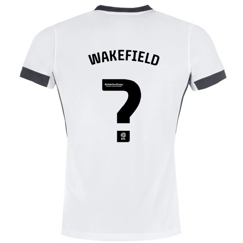 Danxen Kinderen Kieran Wakefield #0 Wit Zwart Uitshirt Uittenue 2024/25 T-Shirt