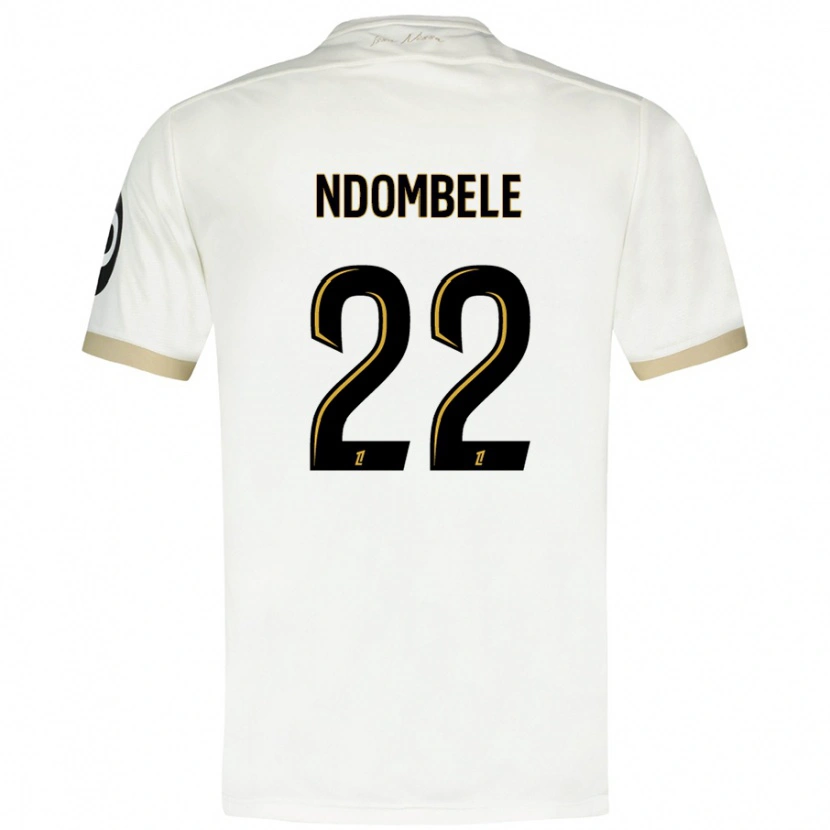 Danxen Kinderen Tanguy Ndombélé #22 Wit Goud Uitshirt Uittenue 2024/25 T-Shirt