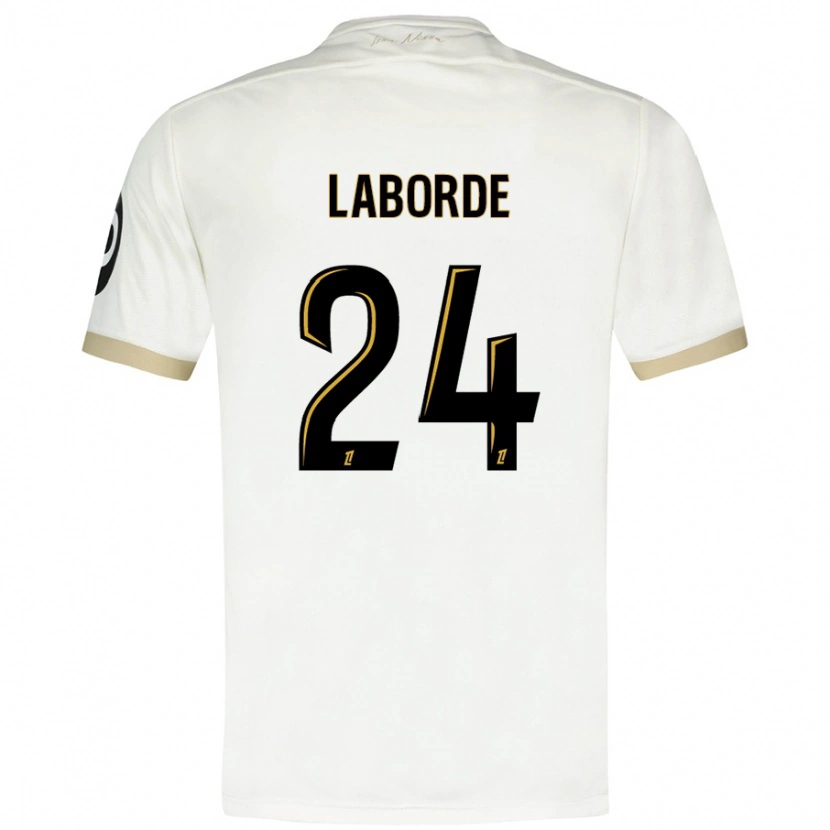 Danxen Kinderen Gaëtan Laborde #24 Wit Goud Uitshirt Uittenue 2024/25 T-Shirt