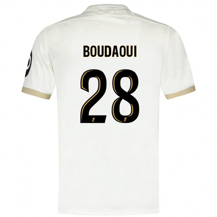 Danxen Kinderen Hicham Boudaoui #28 Wit Goud Uitshirt Uittenue 2024/25 T-Shirt