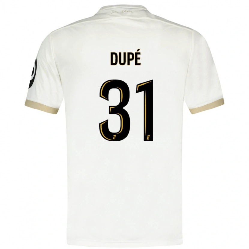 Danxen Kinderen Maxime Dupé #31 Wit Goud Uitshirt Uittenue 2024/25 T-Shirt