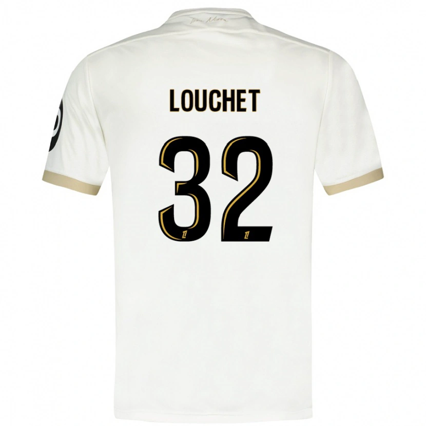 Danxen Kinderen Tom Louchet #32 Wit Goud Uitshirt Uittenue 2024/25 T-Shirt