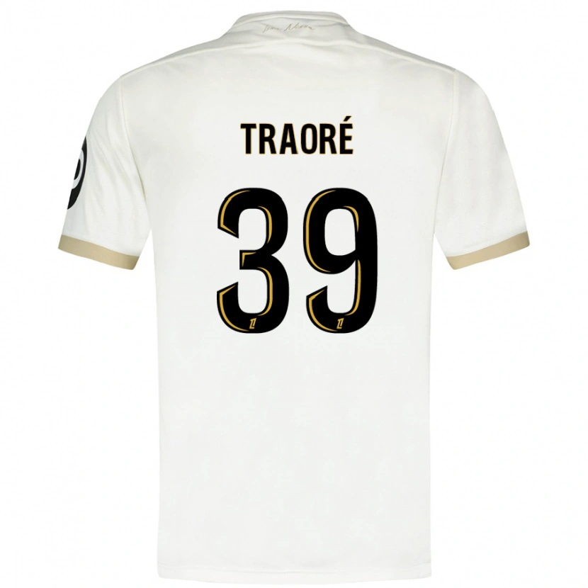 Danxen Kinderen Daouda Traoré #39 Wit Goud Uitshirt Uittenue 2024/25 T-Shirt