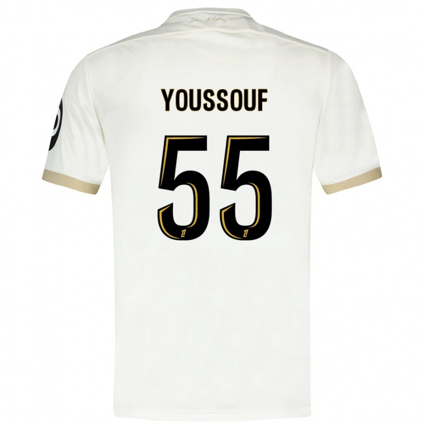 Danxen Kinderen Youssouf Ndayishimiye #55 Wit Goud Uitshirt Uittenue 2024/25 T-Shirt