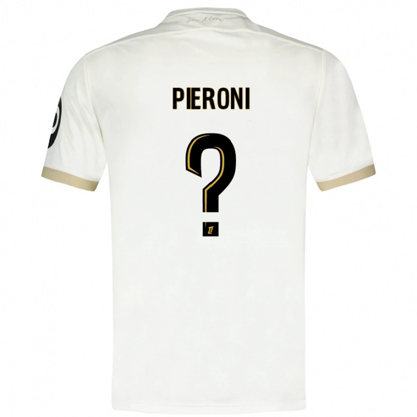 Danxen Kinderen Dorian Pieroni #0 Wit Goud Uitshirt Uittenue 2024/25 T-Shirt