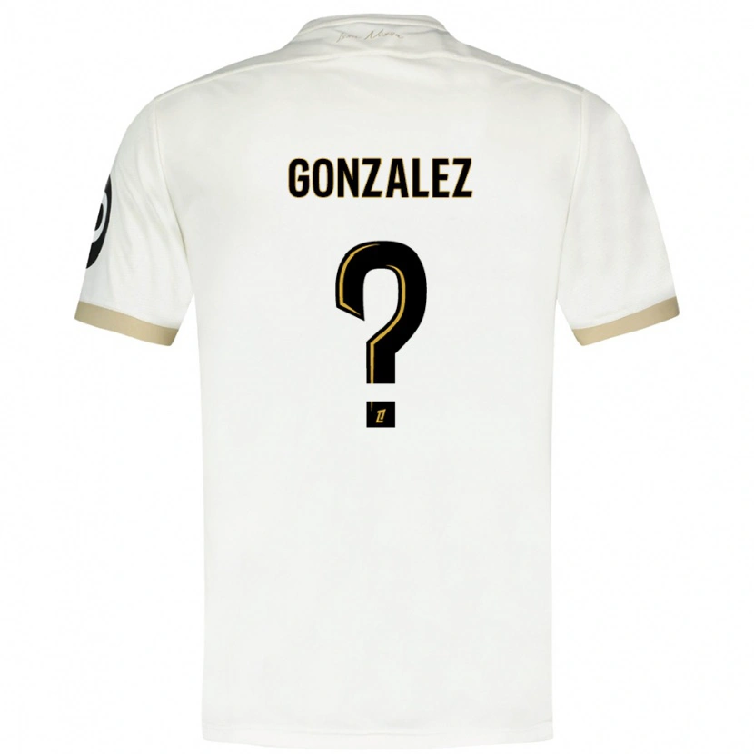 Danxen Kinderen Anthony Gonzalez #0 Wit Goud Uitshirt Uittenue 2024/25 T-Shirt