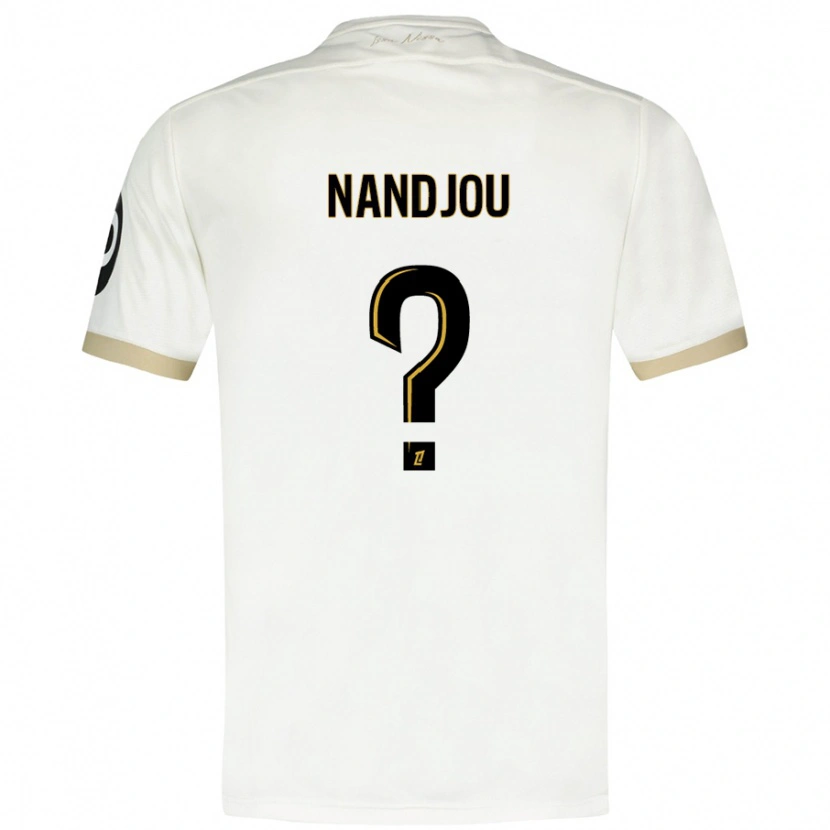 Danxen Kinderen Yaël Nandjou #0 Wit Goud Uitshirt Uittenue 2024/25 T-Shirt