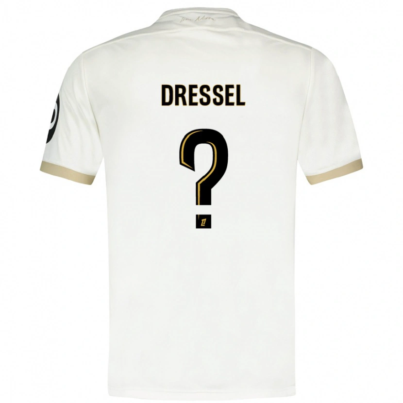 Danxen Kinderen Charlie Dressel #0 Wit Goud Uitshirt Uittenue 2024/25 T-Shirt