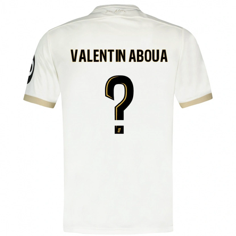 Danxen Kinderen Louis Valentin Aboua #0 Wit Goud Uitshirt Uittenue 2024/25 T-Shirt