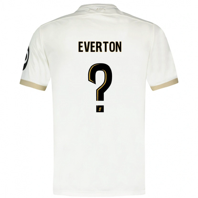 Danxen Kinderen Everton #0 Wit Goud Uitshirt Uittenue 2024/25 T-Shirt