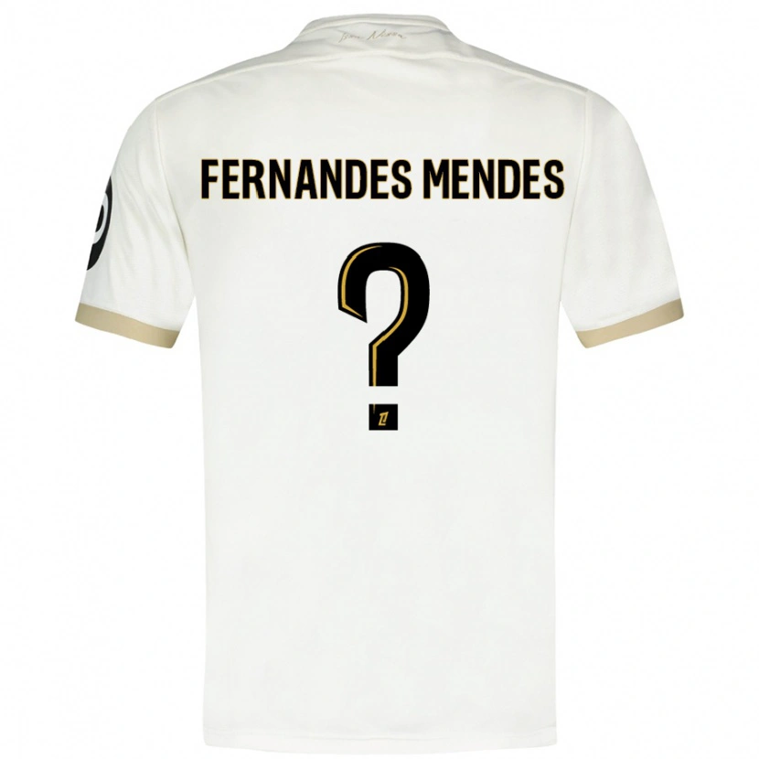 Danxen Kinderen Mathis Fernandes Mendes #0 Wit Goud Uitshirt Uittenue 2024/25 T-Shirt