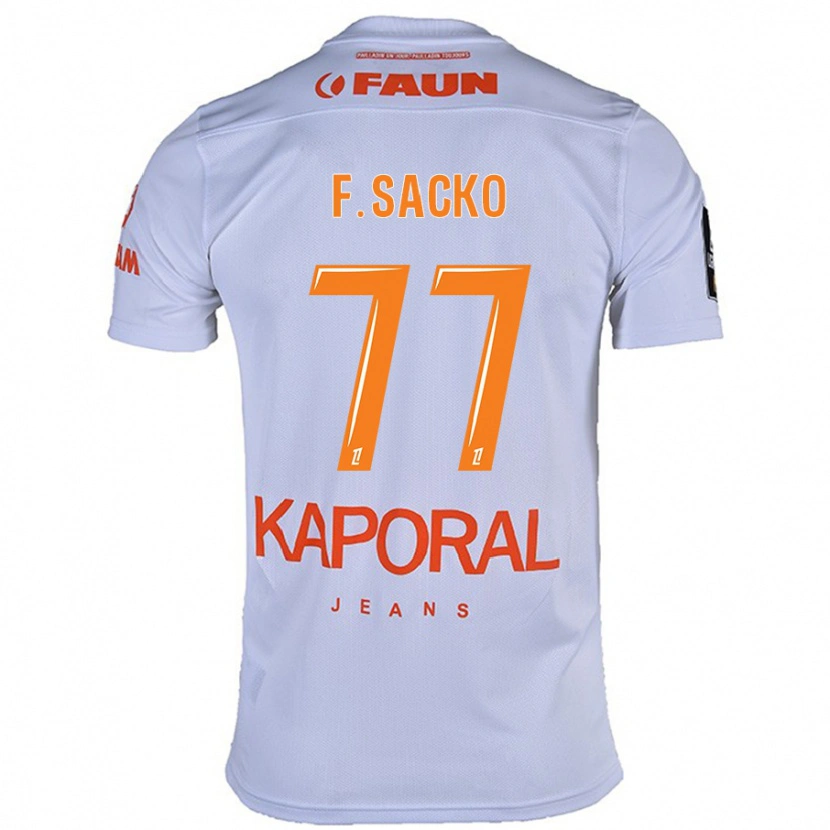 Danxen Kinderen Falaye Sacko #77 Wit Uitshirt Uittenue 2024/25 T-Shirt