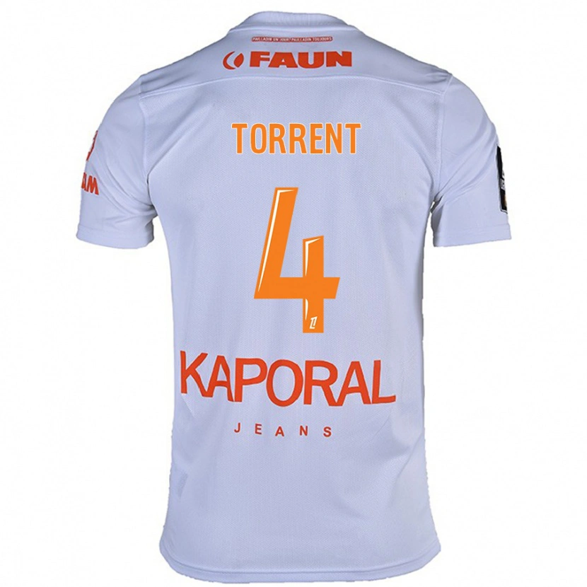 Danxen Kinderen Marion Torrent #4 Wit Uitshirt Uittenue 2024/25 T-Shirt