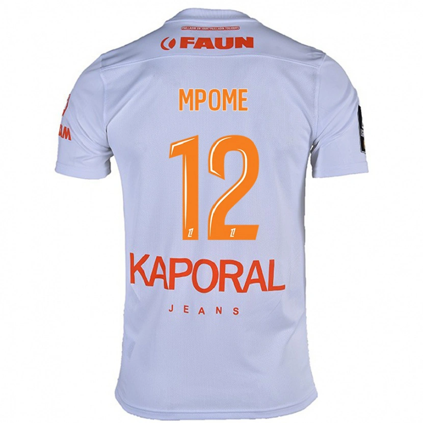 Danxen Kinderen Maelys Mpomé #12 Wit Uitshirt Uittenue 2024/25 T-Shirt