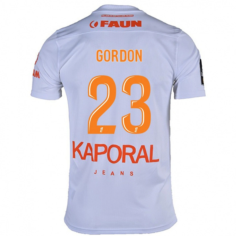 Danxen Kinderen Sh'nia Gordon #23 Wit Uitshirt Uittenue 2024/25 T-Shirt