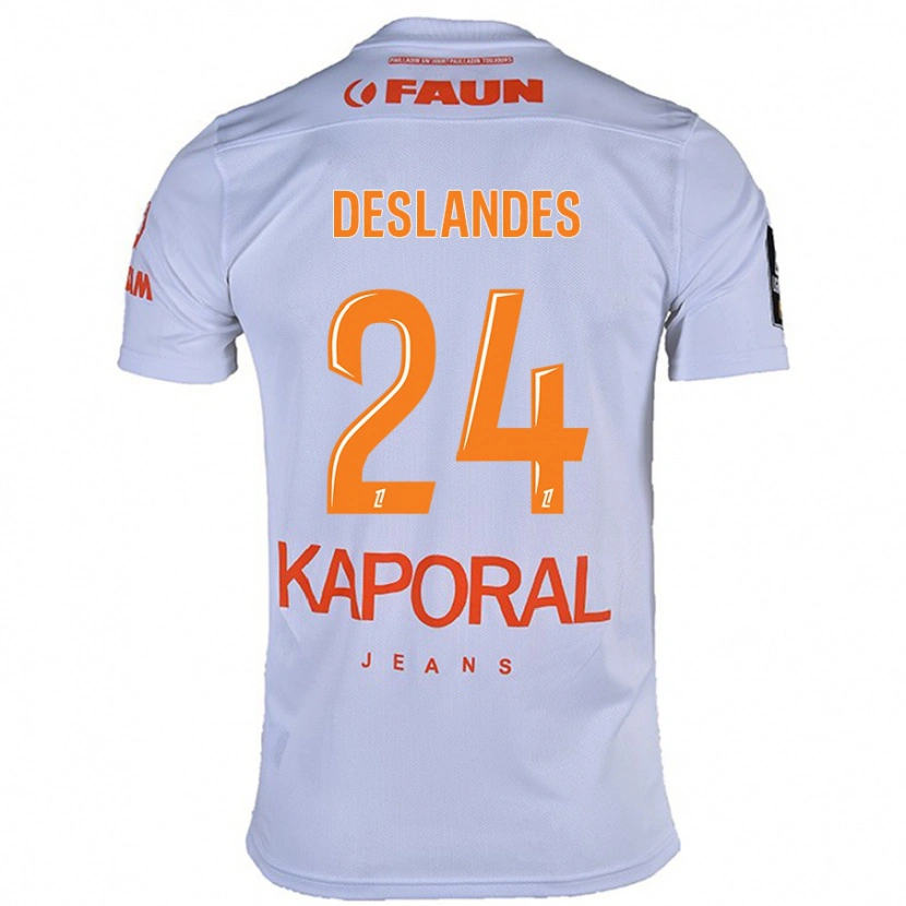 Danxen Kinderen Océane Deslandes #24 Wit Uitshirt Uittenue 2024/25 T-Shirt