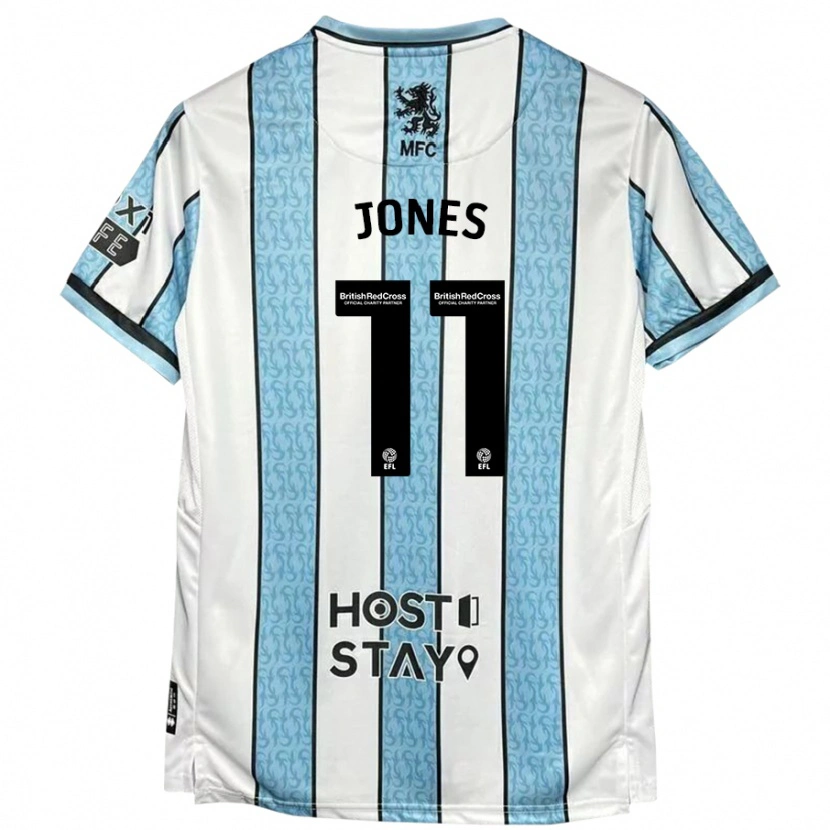 Danxen Kinderen Isaiah Jones #11 Witblauw Uitshirt Uittenue 2024/25 T-Shirt