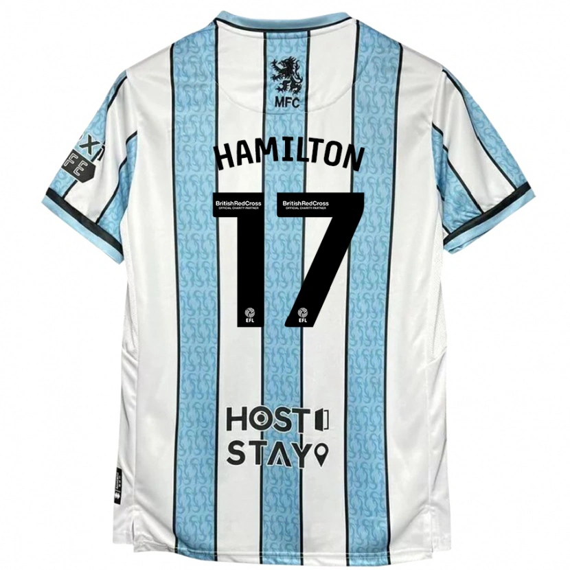 Danxen Kinderen Micah Hamilton #17 Witblauw Uitshirt Uittenue 2024/25 T-Shirt