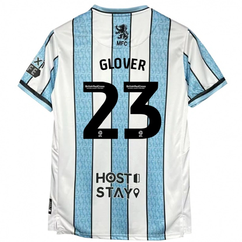 Danxen Kinderen Tom Glover #23 Witblauw Uitshirt Uittenue 2024/25 T-Shirt