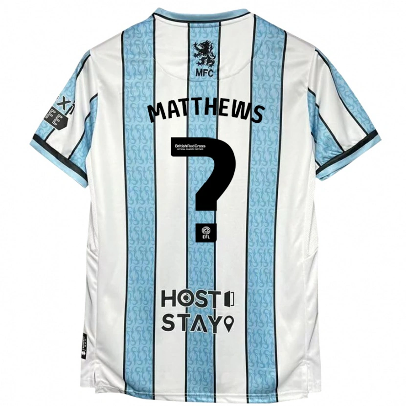 Danxen Kinderen Ajay Matthews #0 Witblauw Uitshirt Uittenue 2024/25 T-Shirt