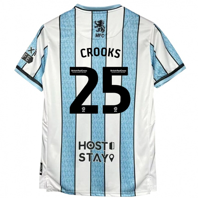 Danxen Kinderen Matt Crooks #25 Witblauw Uitshirt Uittenue 2024/25 T-Shirt