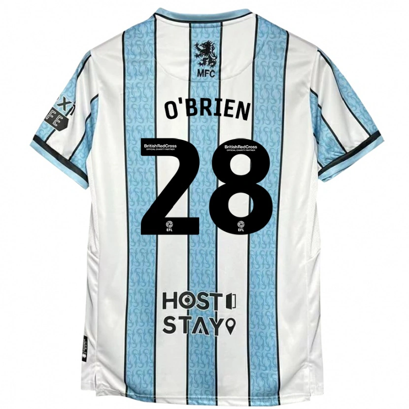 Danxen Kinderen Lewis O'brien #28 Witblauw Uitshirt Uittenue 2024/25 T-Shirt