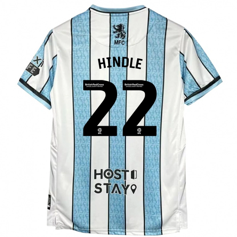 Danxen Kinderen Rachel Hindle #22 Witblauw Uitshirt Uittenue 2024/25 T-Shirt