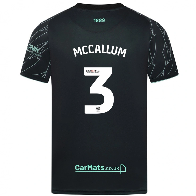 Danxen Kinderen Sam Mccallum #3 Zwart Groen Uitshirt Uittenue 2024/25 T-Shirt