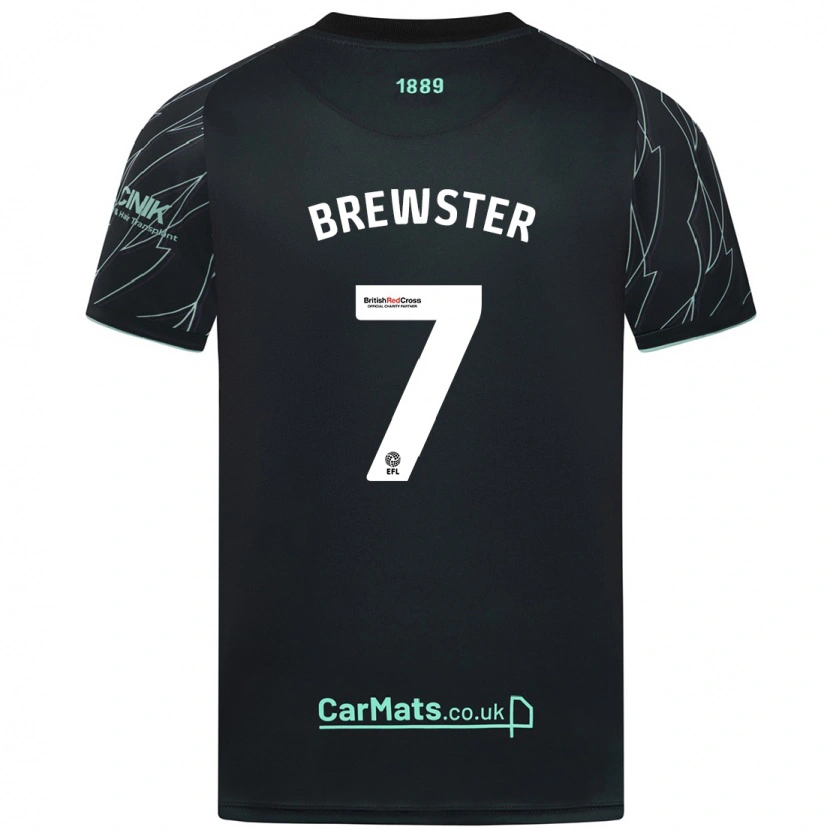 Danxen Kinderen Rhian Brewster #7 Zwart Groen Uitshirt Uittenue 2024/25 T-Shirt