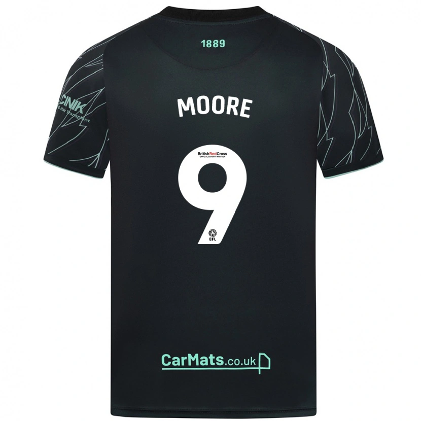 Danxen Kinderen Kieffer Moore #9 Zwart Groen Uitshirt Uittenue 2024/25 T-Shirt