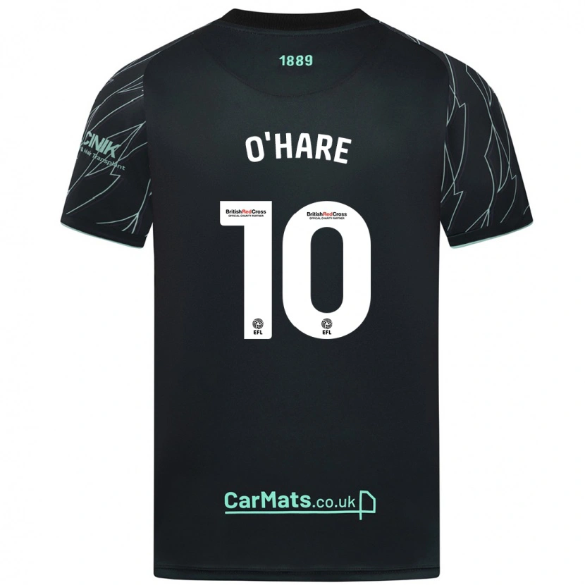 Danxen Kinderen Callum O'hare #10 Zwart Groen Uitshirt Uittenue 2024/25 T-Shirt