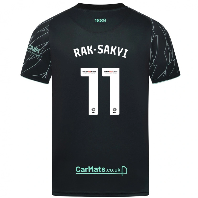 Danxen Kinderen Jesurun Rak-Sakyi #11 Zwart Groen Uitshirt Uittenue 2024/25 T-Shirt