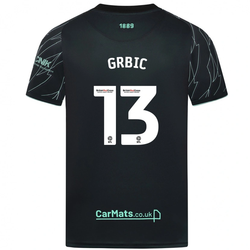 Danxen Kinderen Ivo Grbic #13 Zwart Groen Uitshirt Uittenue 2024/25 T-Shirt