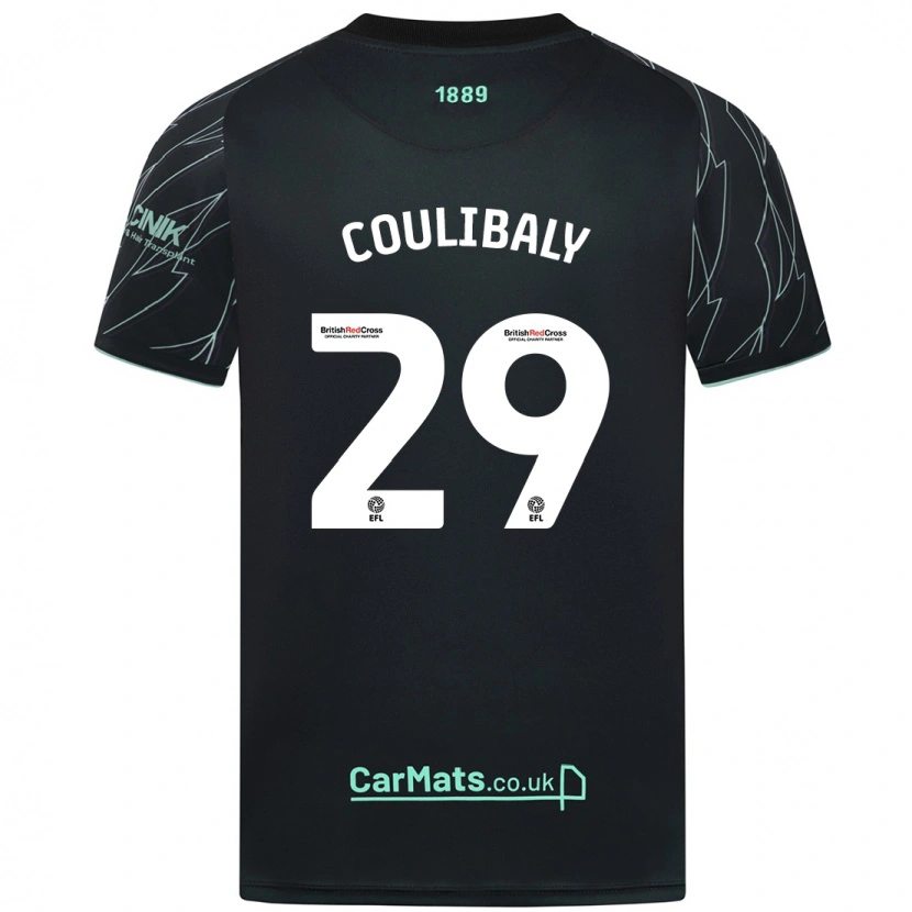 Danxen Kinderen Ismaila Coulibaly #29 Zwart Groen Uitshirt Uittenue 2024/25 T-Shirt