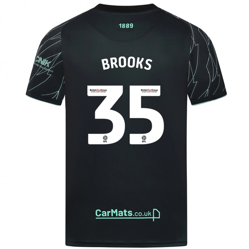 Danxen Kinderen Andre Brooks #35 Zwart Groen Uitshirt Uittenue 2024/25 T-Shirt