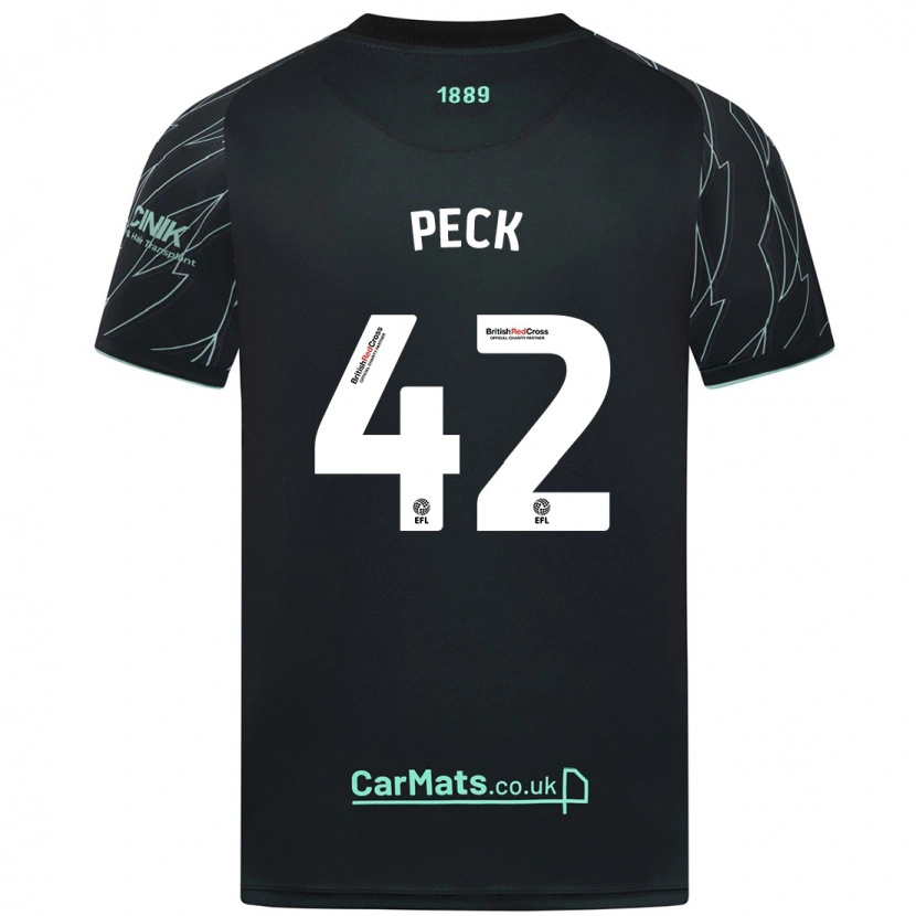 Danxen Kinderen Sydie Peck #42 Zwart Groen Uitshirt Uittenue 2024/25 T-Shirt