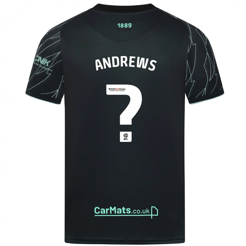 Danxen Kinderen Ryan Andrews #0 Zwart Groen Uitshirt Uittenue 2024/25 T-Shirt