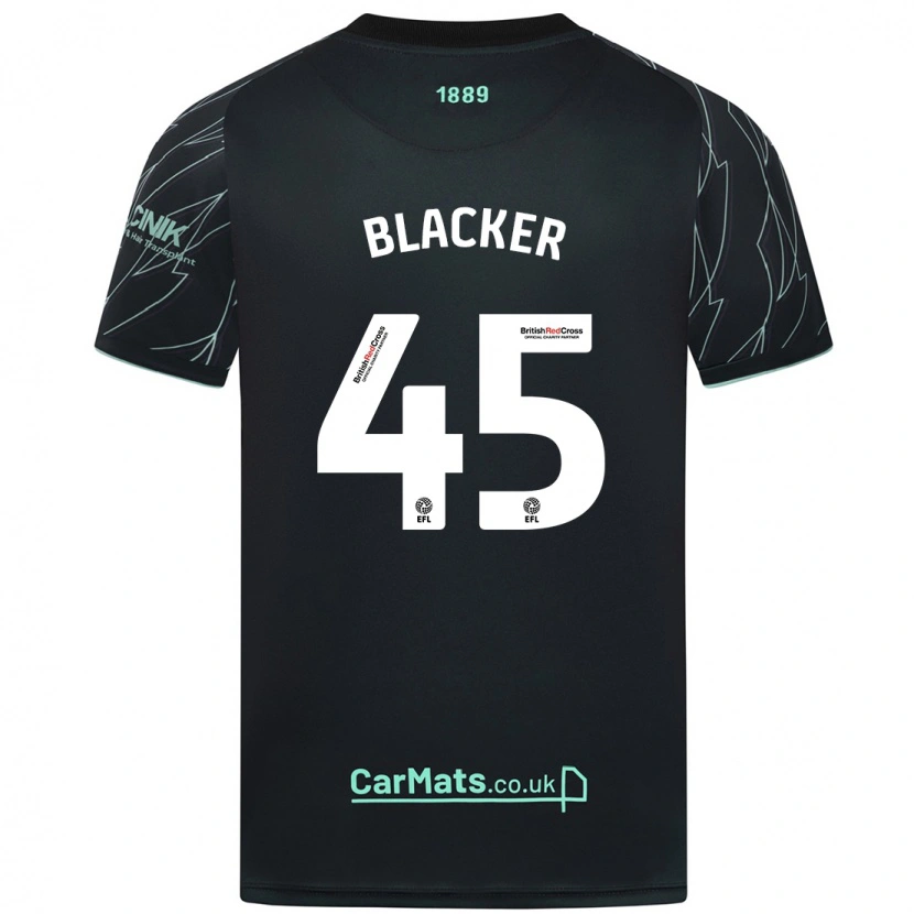 Danxen Kinderen Billy Blacker #45 Zwart Groen Uitshirt Uittenue 2024/25 T-Shirt