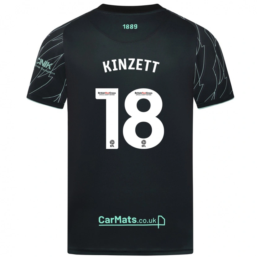 Danxen Kinderen Ella Kinzett #18 Zwart Groen Uitshirt Uittenue 2024/25 T-Shirt