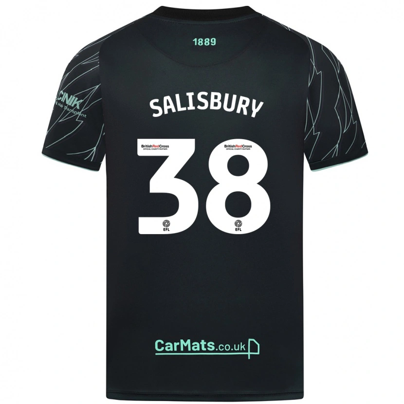 Danxen Kinderen Chloe Salisbury #38 Zwart Groen Uitshirt Uittenue 2024/25 T-Shirt