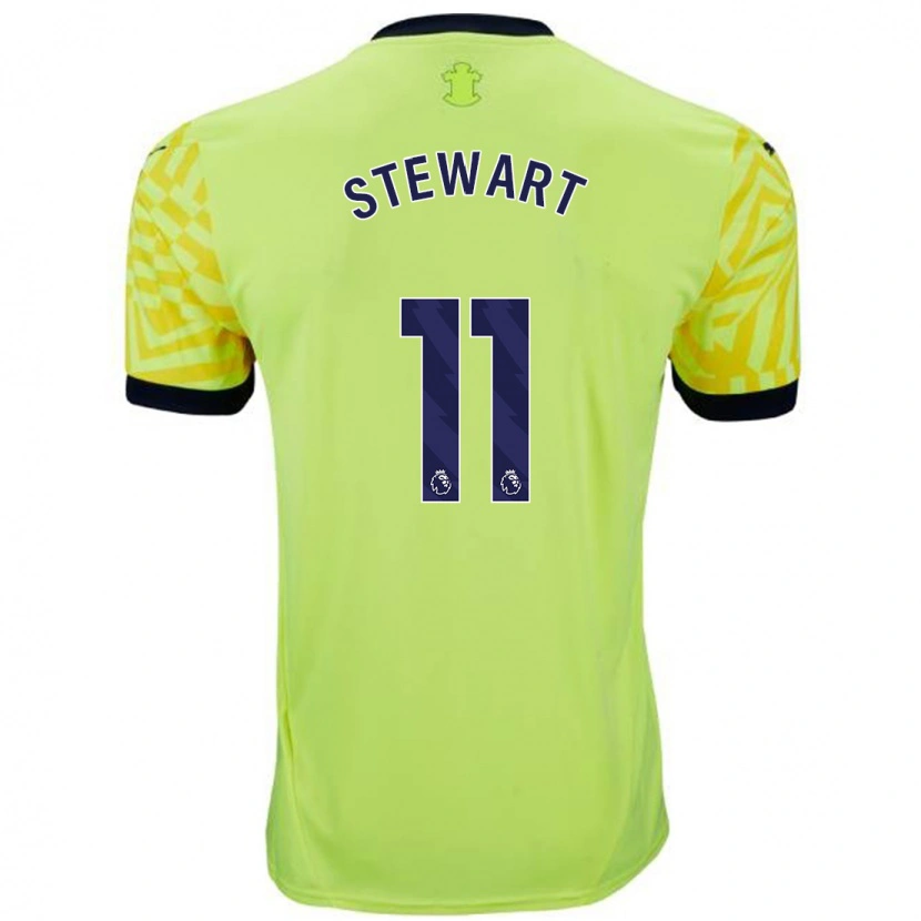 Danxen Kinderen Ross Stewart #11 Geel Uitshirt Uittenue 2024/25 T-Shirt