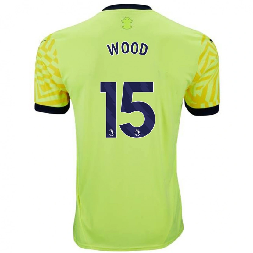 Danxen Kinderen Nathan Wood #15 Geel Uitshirt Uittenue 2024/25 T-Shirt