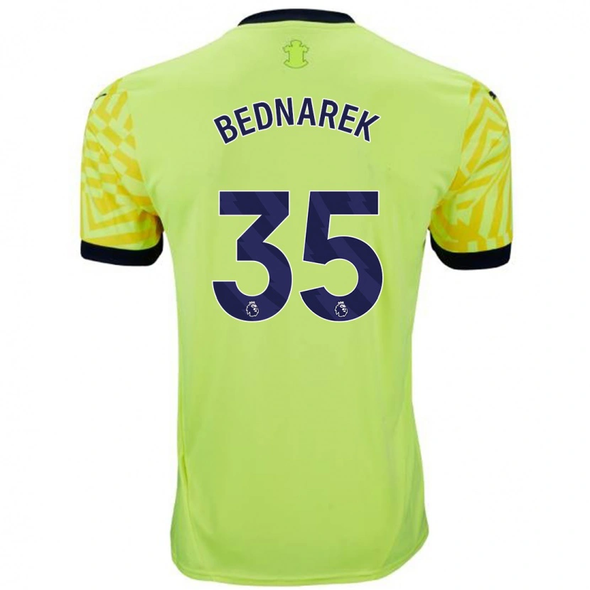 Danxen Kinderen Jan Bednarek #35 Geel Uitshirt Uittenue 2024/25 T-Shirt