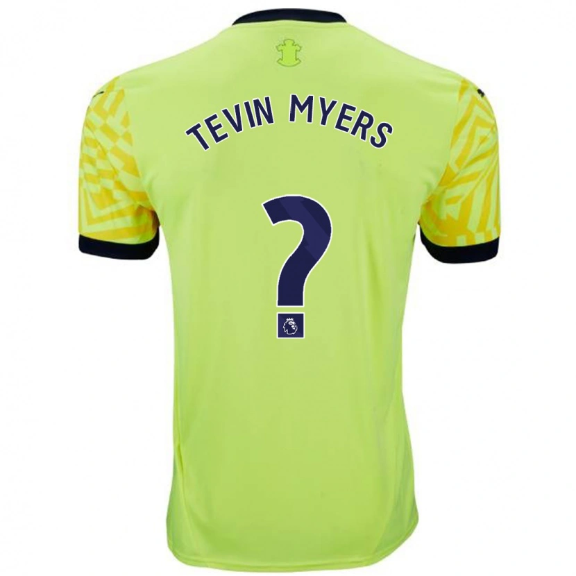 Danxen Kinderen Tevin Myers #0 Geel Uitshirt Uittenue 2024/25 T-Shirt